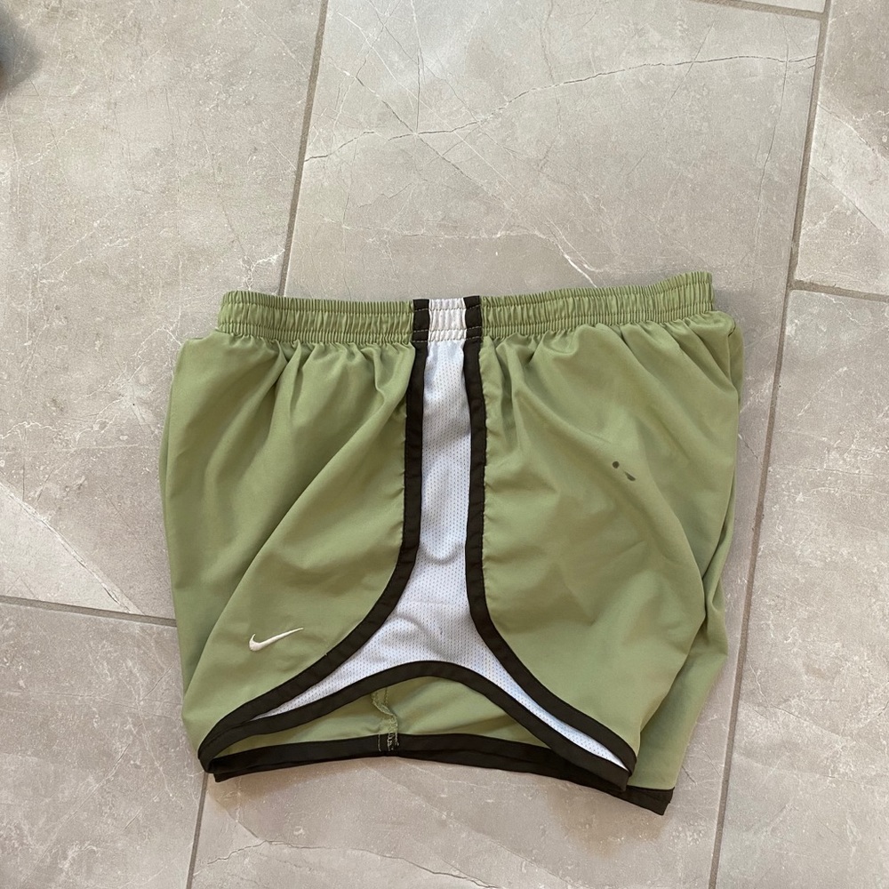 Olive a green Nike running shorts - Picture 2 of 6